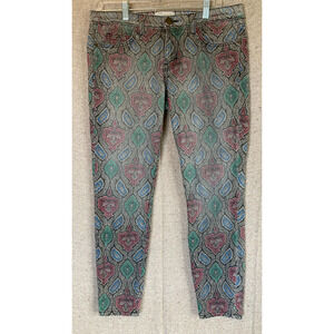 CURRENT ELLIOTT‎ The Stiletto Hindu Print Jeans Size 30 *RARE* PAISLEY
